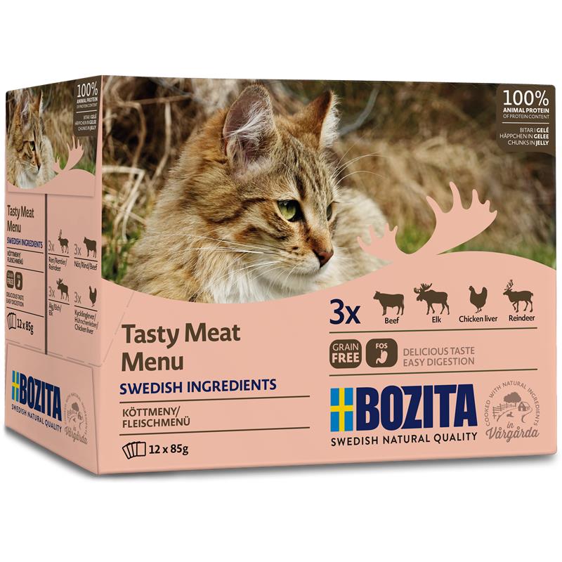 Bild 1 von Bozita Pouch Häppchen in Gelee Mutlibox Fleisch Menü 12 x 85g
