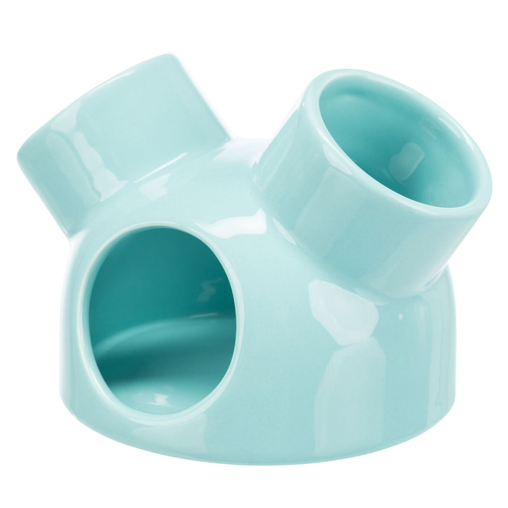 Bild 1 von Trixie Keramikhaus mit 3 Eingängen - türkis, 12 × 10 cm