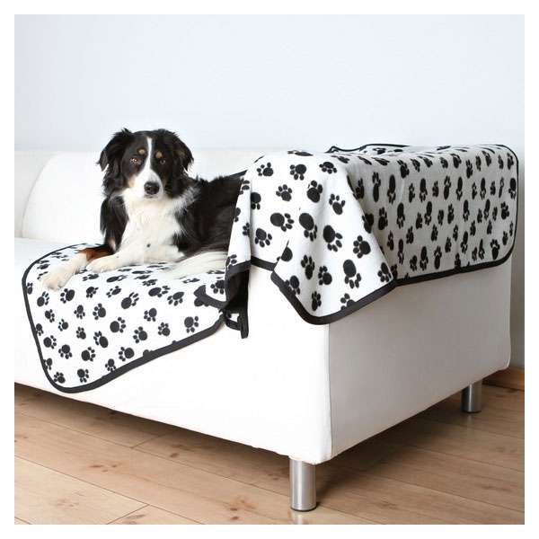 Bild 1 von Trixie Fleecedecke Benny 150 x 100 cm - Weiß mit Pfoten