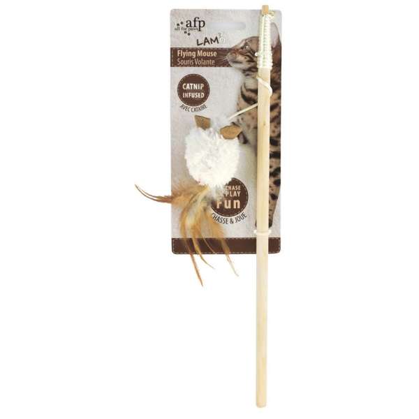 Bild 1 von All for Paws Katzenangel mit Lammfell Maus und Federn